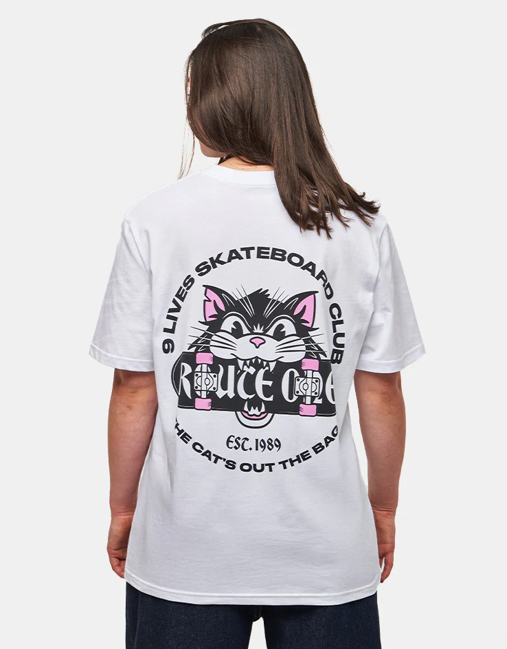Route One 9 Lives Organic T-Shirt - White - Image 5