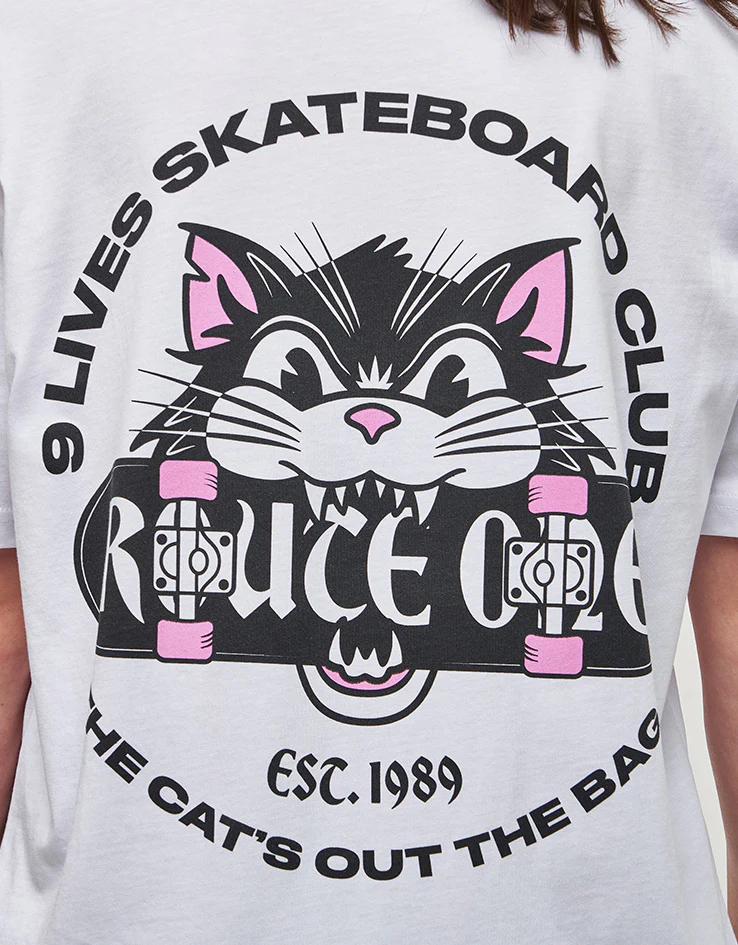 Route One 9 Lives Organic T-Shirt - White - Image 7