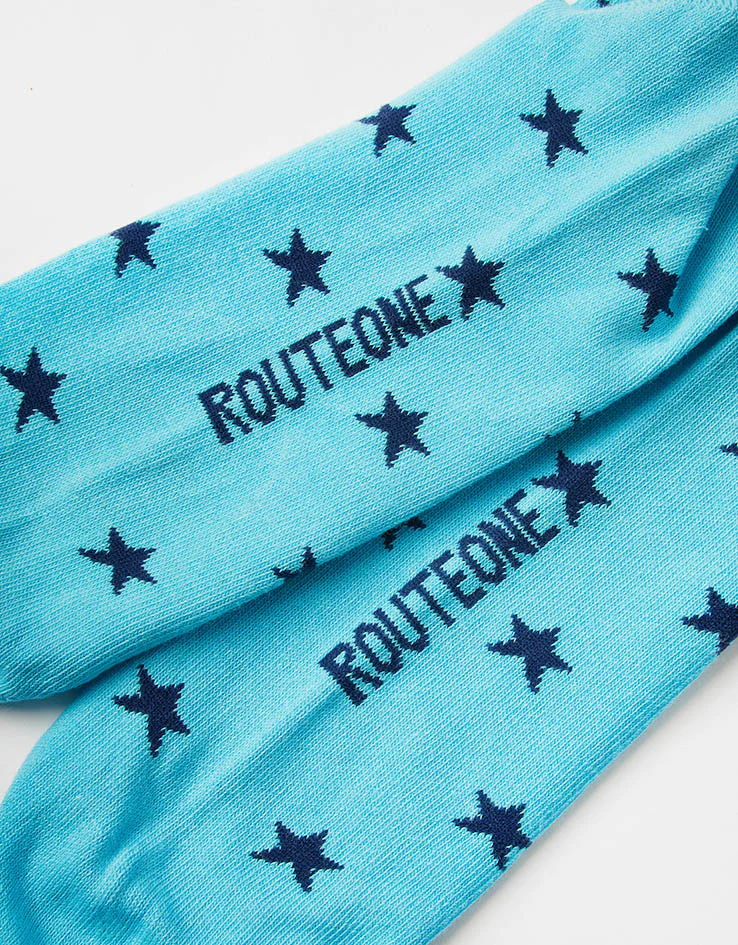 Route One All Over Stars Socks - Light Blue/Dark Blue - Image 4