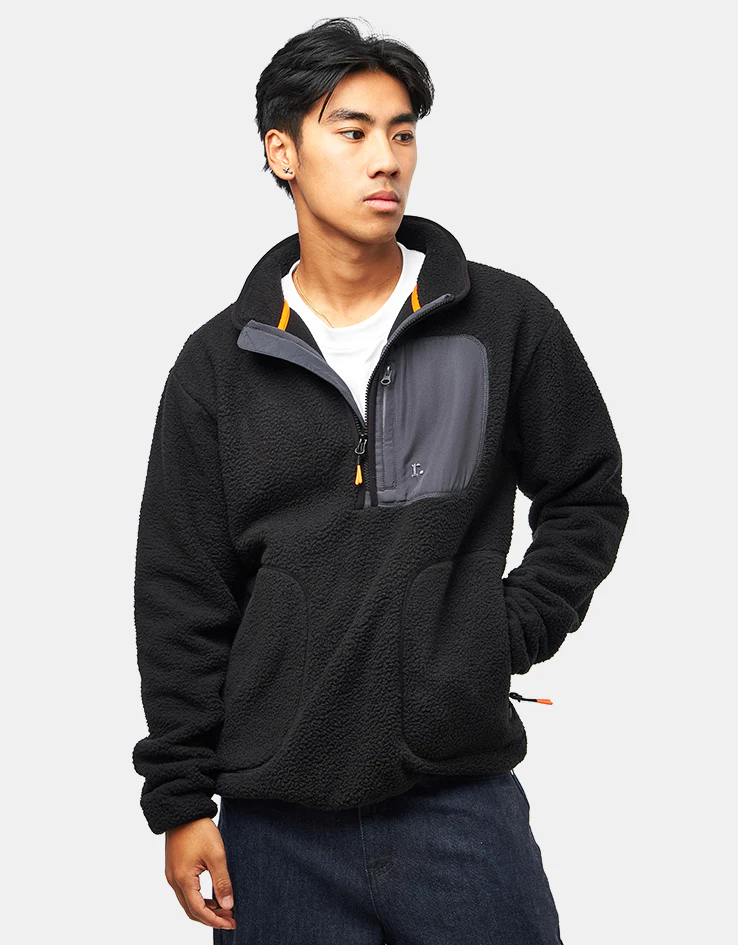 Route One Alpine Half Zip Fleece - Black/Orange - Image 3