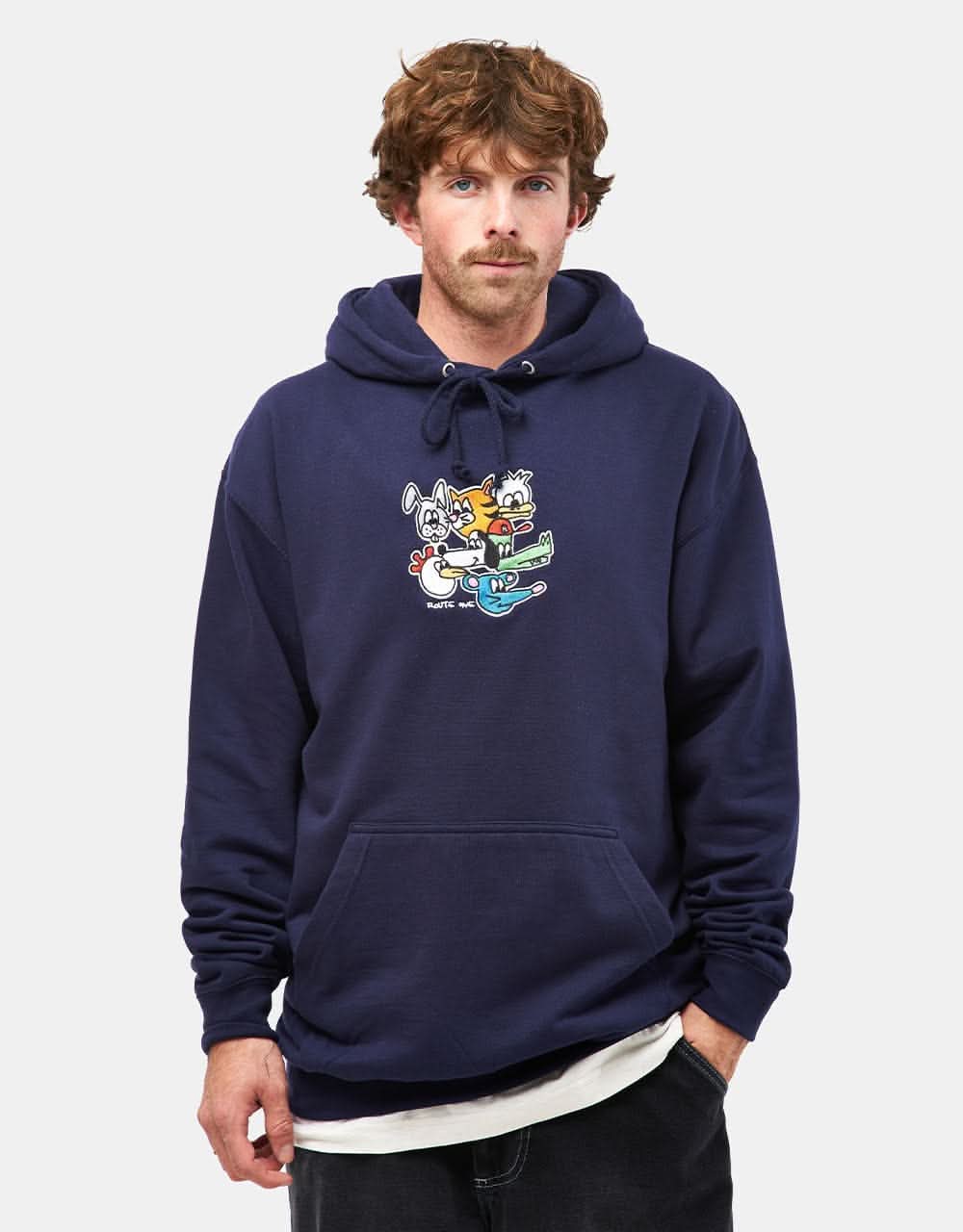 Route One Animal Gang Midweight Pullover Hoodie - Oxford Navy