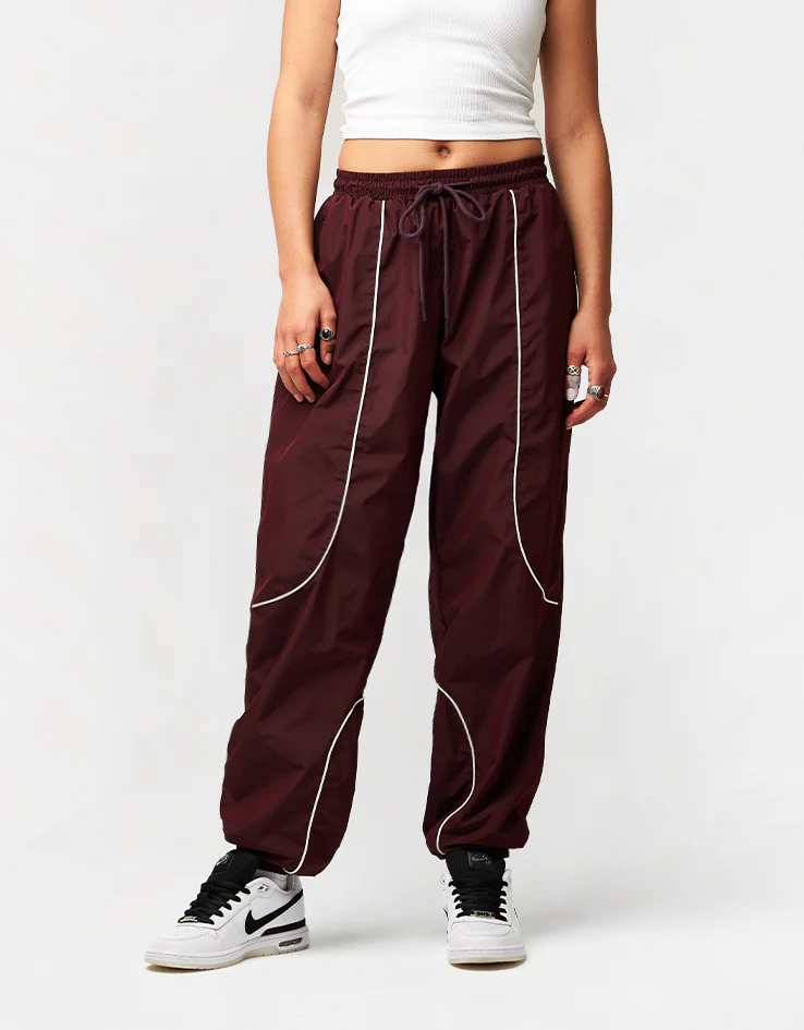 Route One Apex Track Pant - Burgundy/Ivory - Image 10