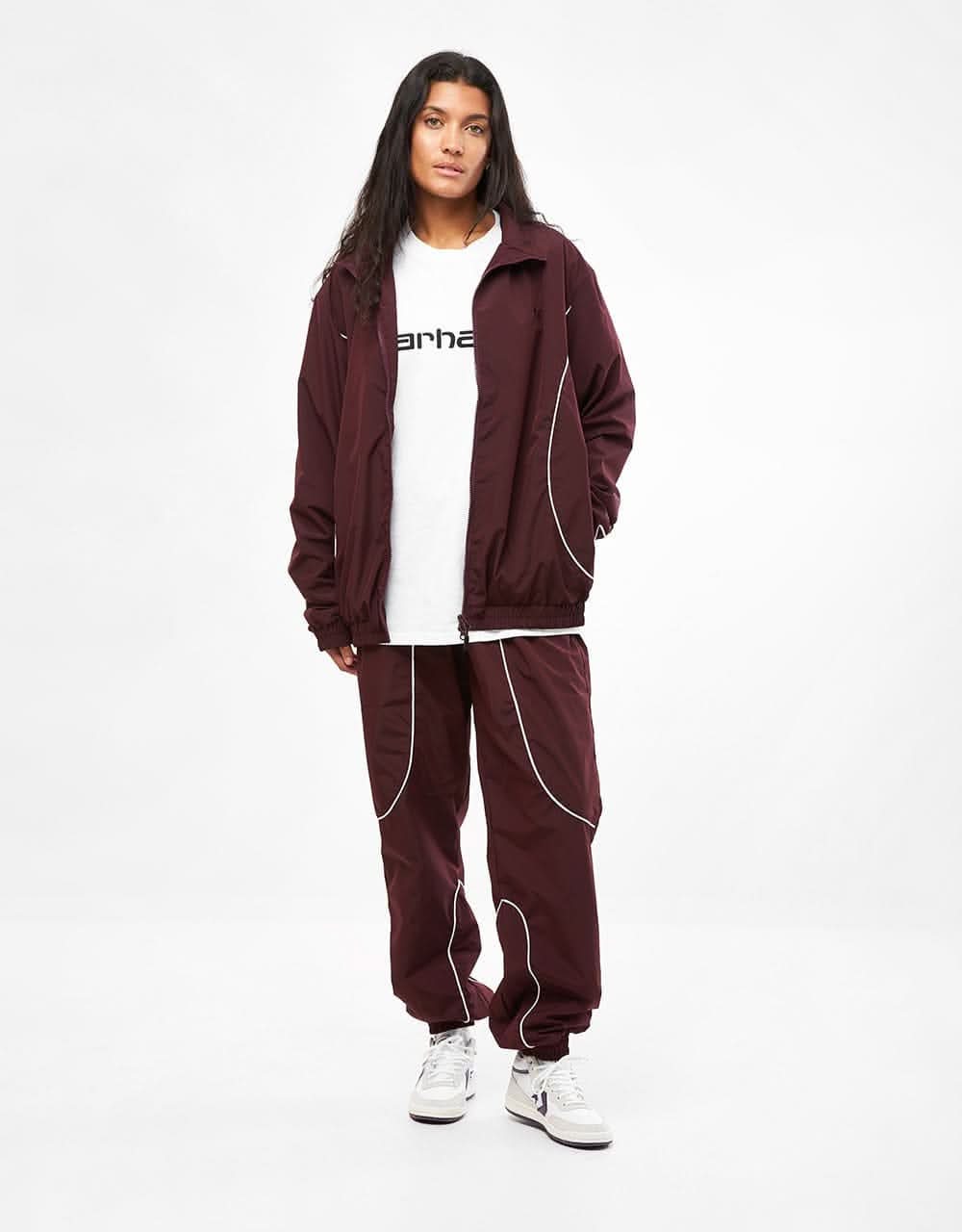 Route One Apex Track Pant - Burgundy/Ivory - Image 14