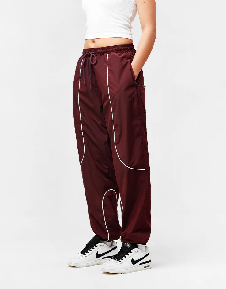 Route One Apex Track Pant - Burgundy/Ivory - Image 8