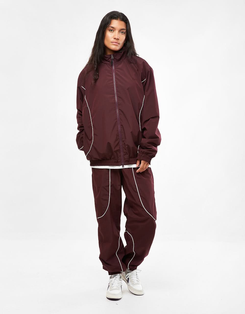 Route One Apex Track Pant - Burgundy/Ivory - Image 9