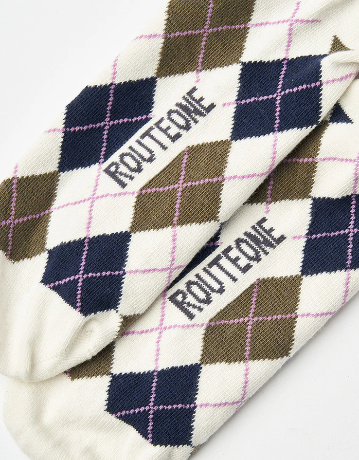 Route One Argyle Socks - Navy/Green - Image 5
