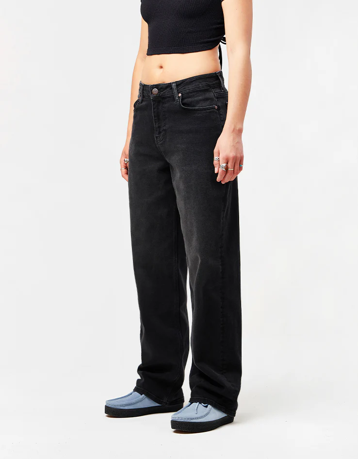 Route One Baggy Denim Jeans - Black - Image 8