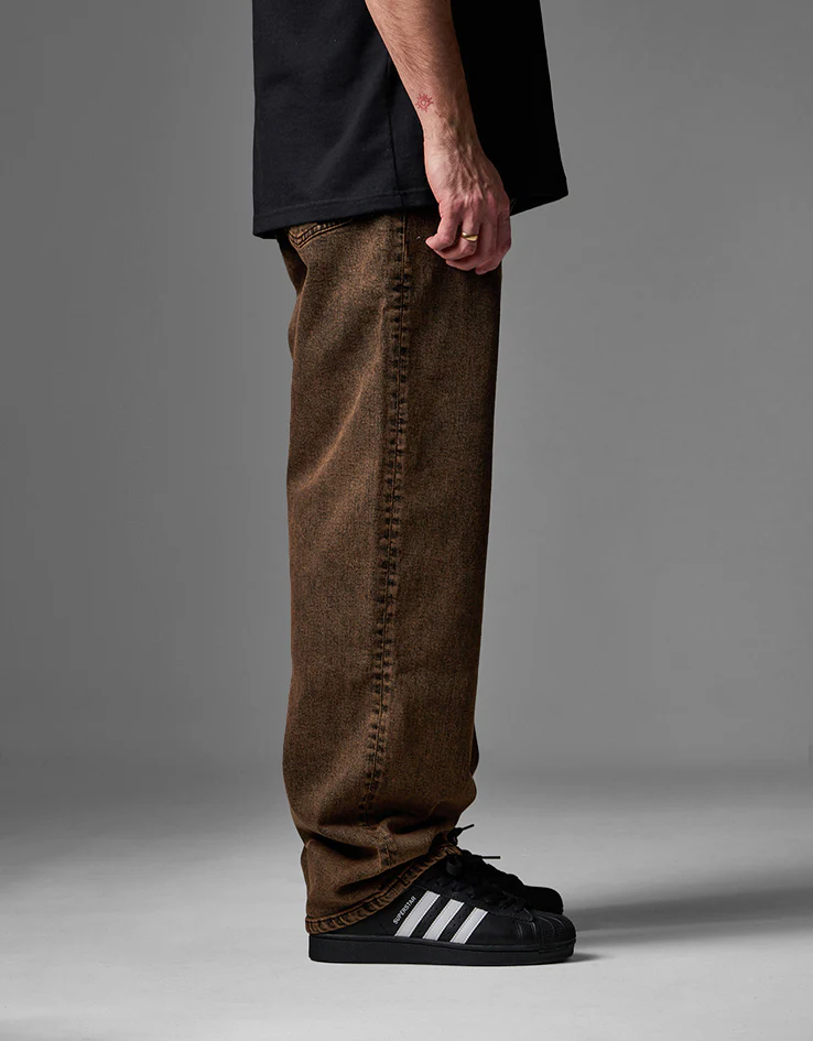 Route One Baggy Denim Jeans - Burnt Mahogony - Image 4