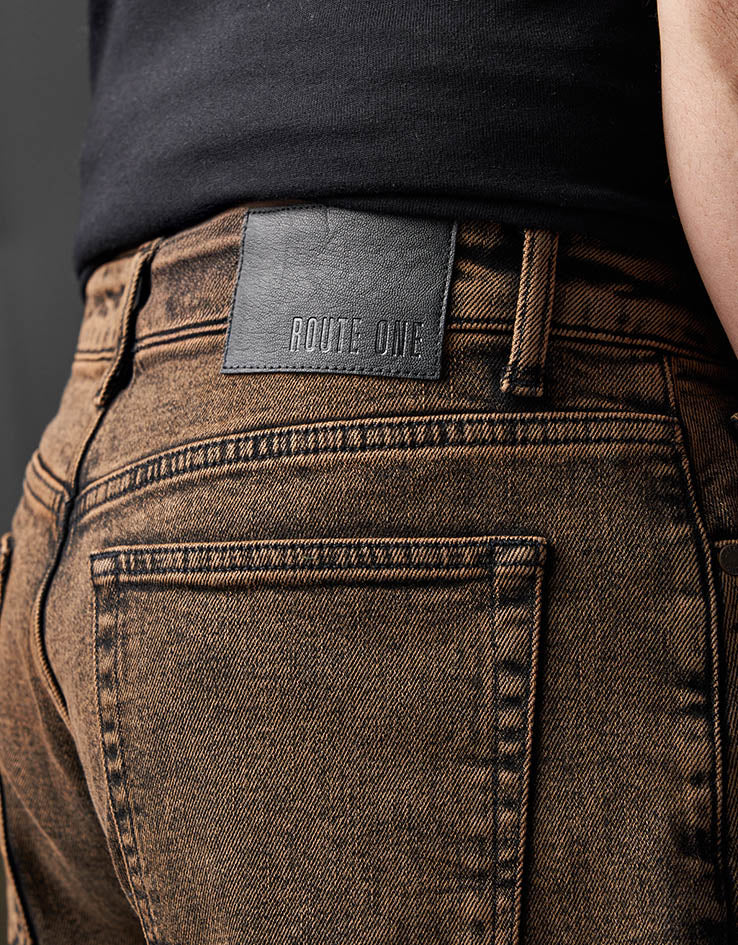 Route One Baggy Denim Jeans - Burnt Mahogony - Image 5