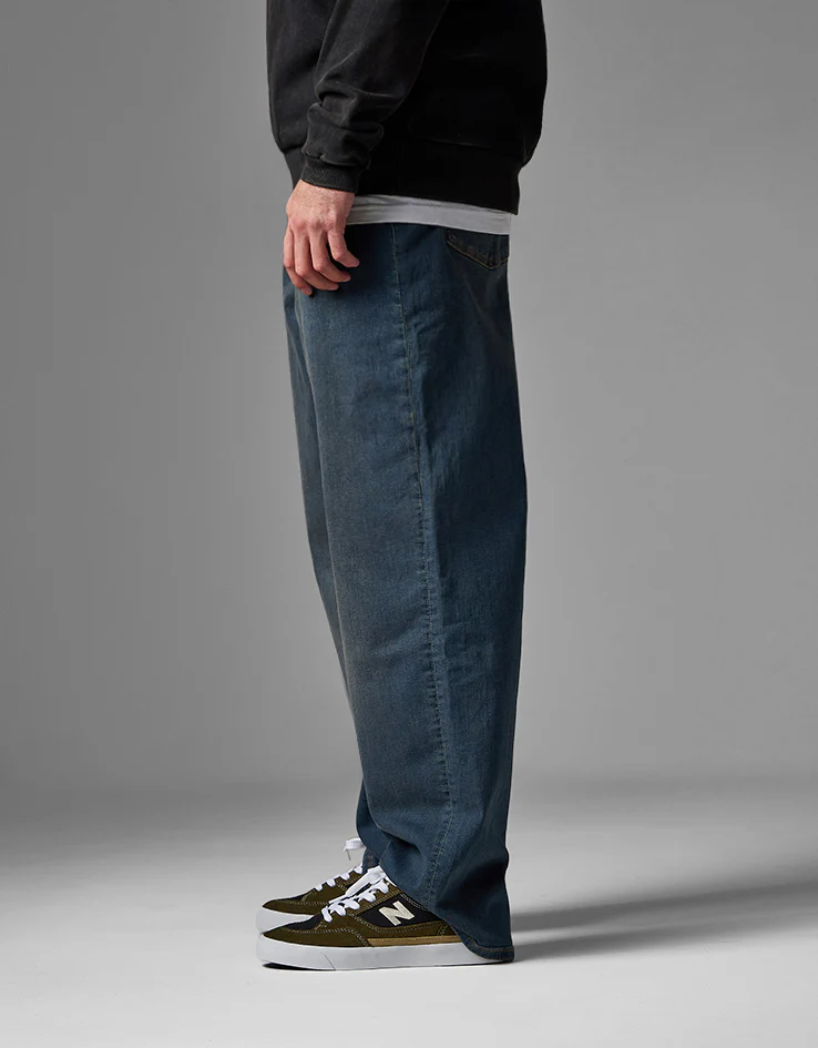 Route One Baggy Denim Jeans - Mid Wash - Image 3