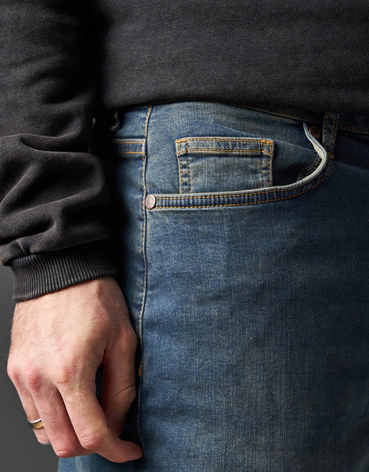 Route One Baggy Denim Jeans - Mid Wash - Image 6