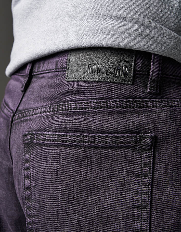 Route One Baggy Denim Jeans - Moderate Purple - Image 4