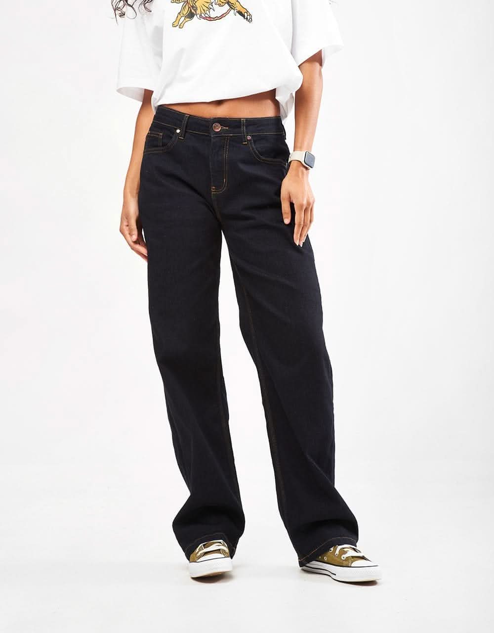 Route One Baggy Denim Jeans - Raw - Image 7