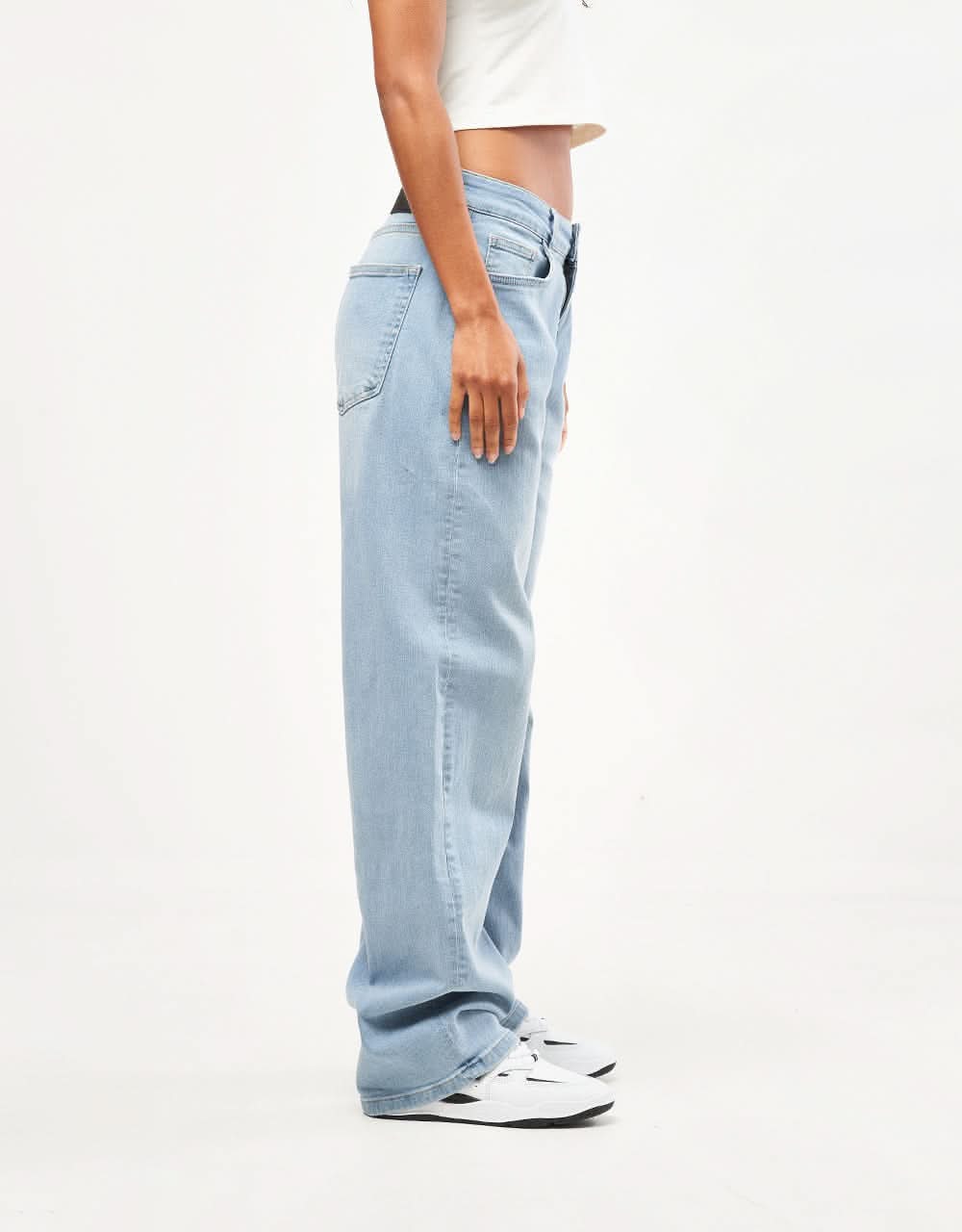 Route One Baggy Denim Jeans - Stone Wash - Image 10