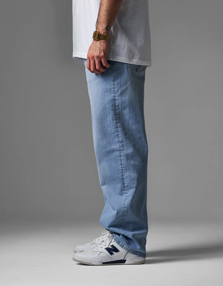 Route One Baggy Denim Jeans - Stone Wash - Image 3