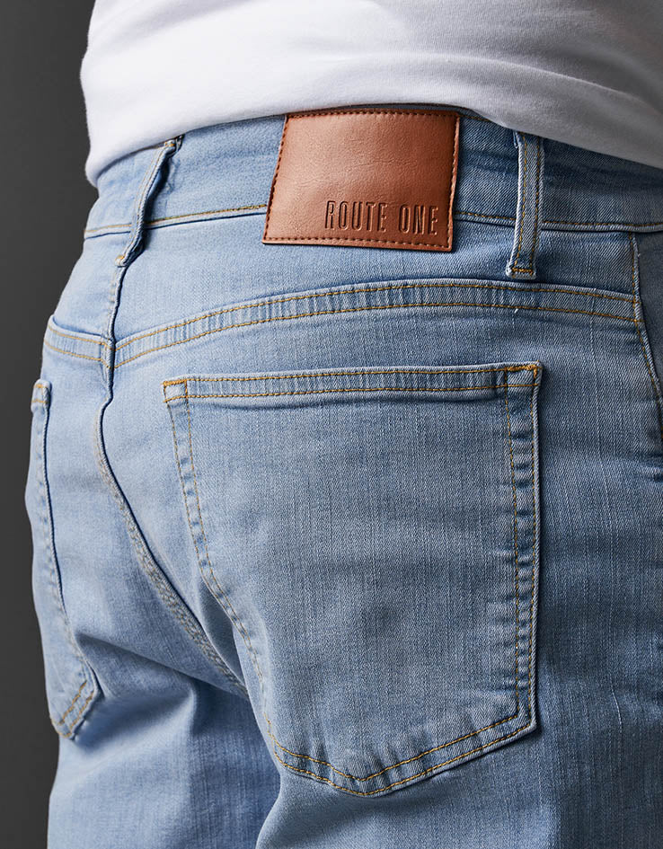 Route One Baggy Denim Jeans - Stone Wash - Image 4