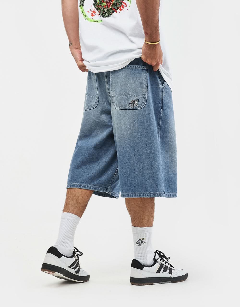 Route One Baggy Jorts XL - Washed Blue - Image 3