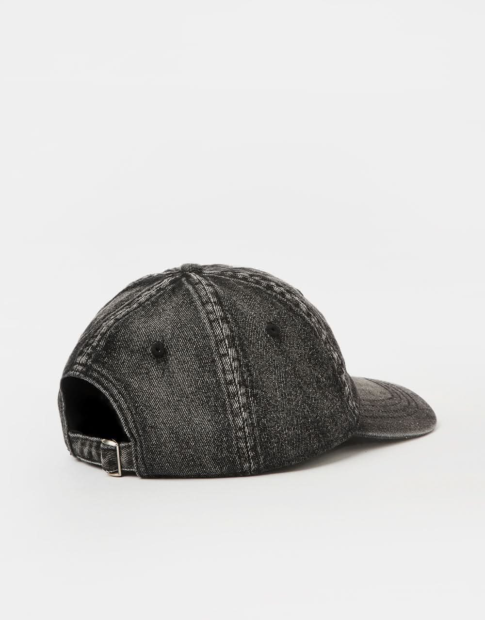 Route One Barbed Bleached Denim Dad Cap - Black Denim - Image 4