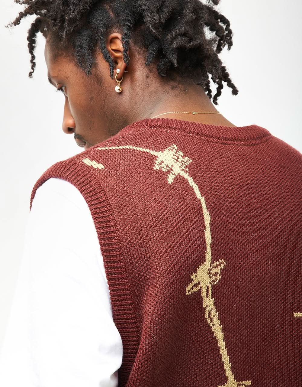 Route One Barbed Knitted Vest - Nut Brown/Wheat - Image 3