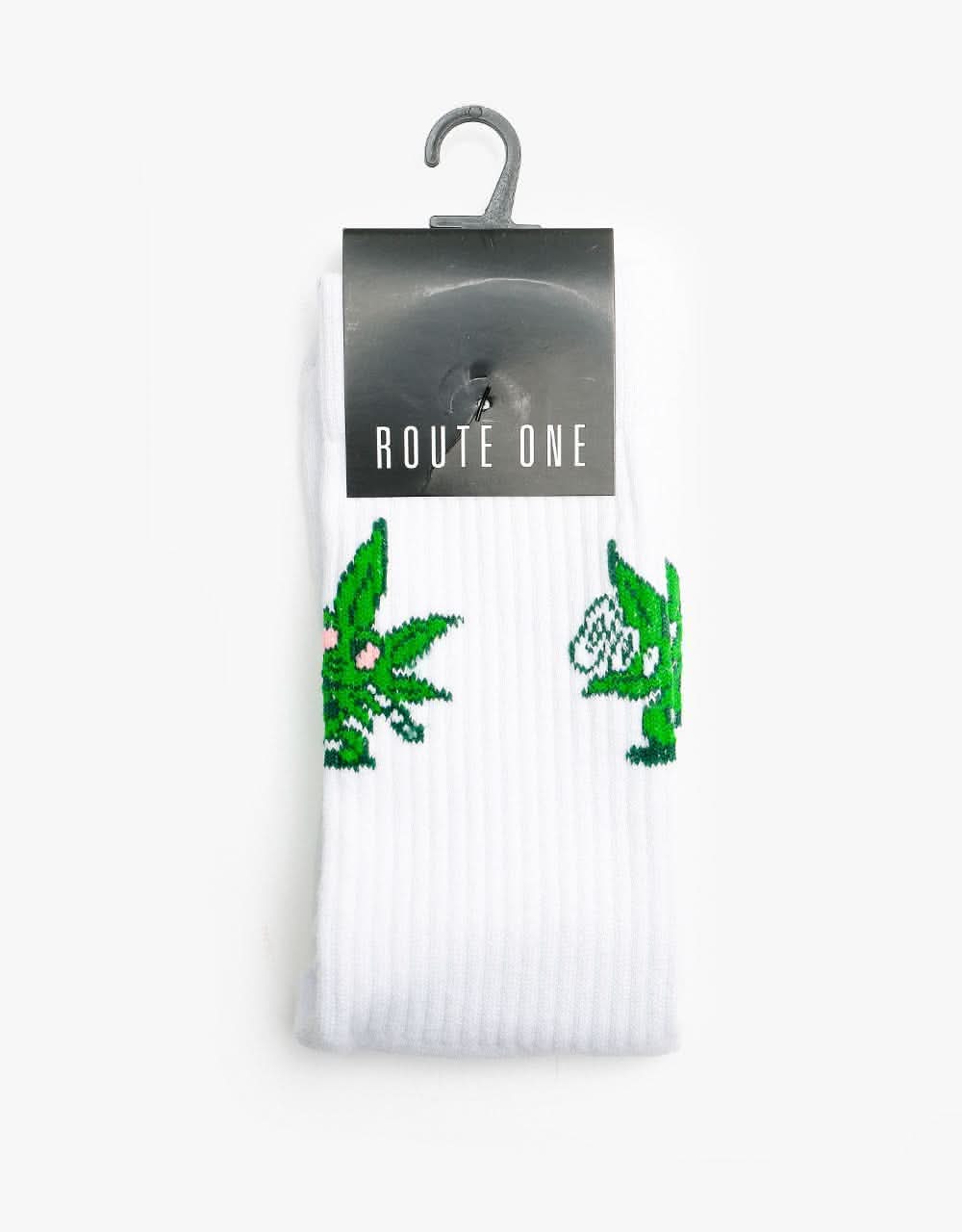 Route One Best Bud Crew Socks - White - Image 2