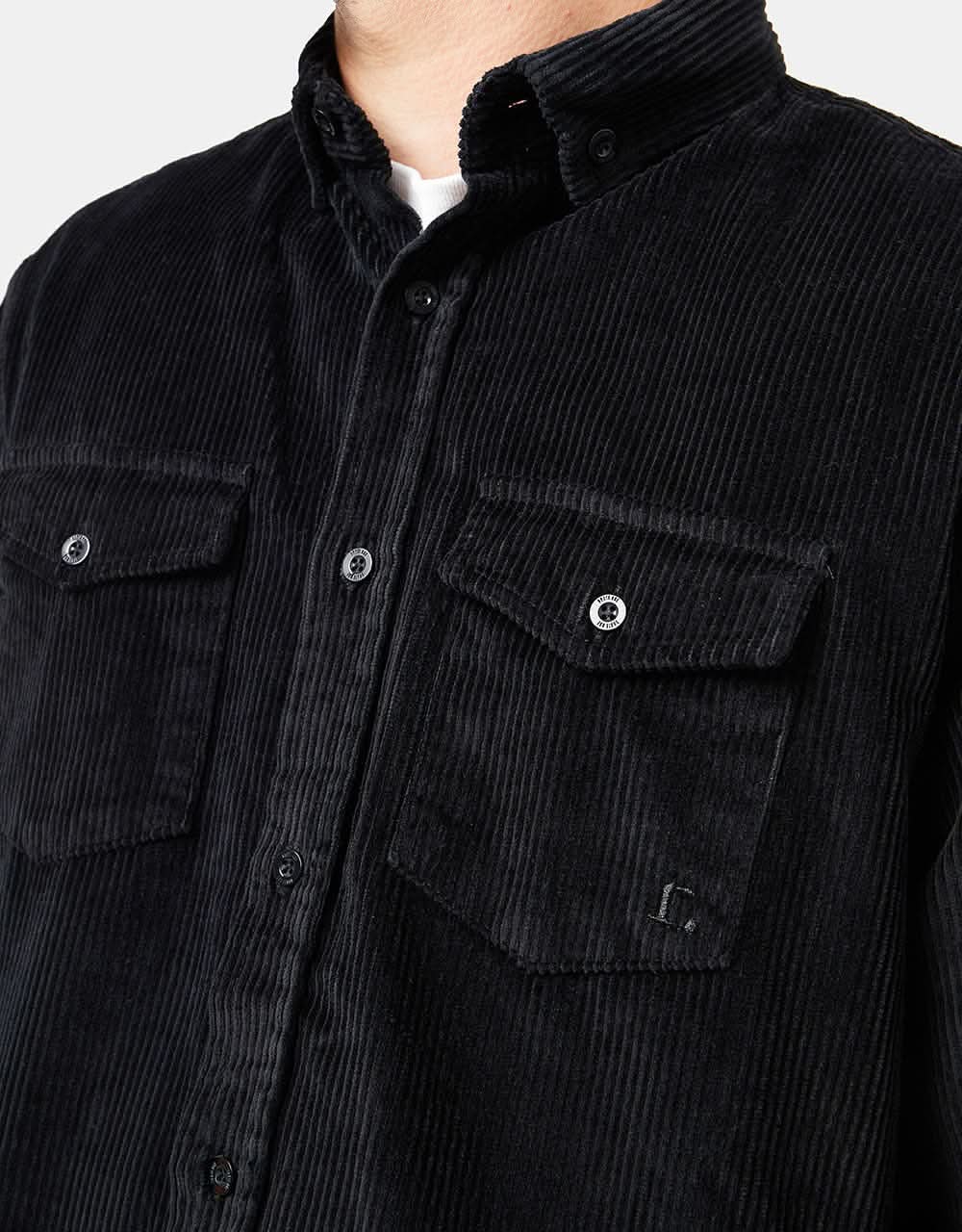 Route One Big Wale Cord Shirt - Black - Image 2