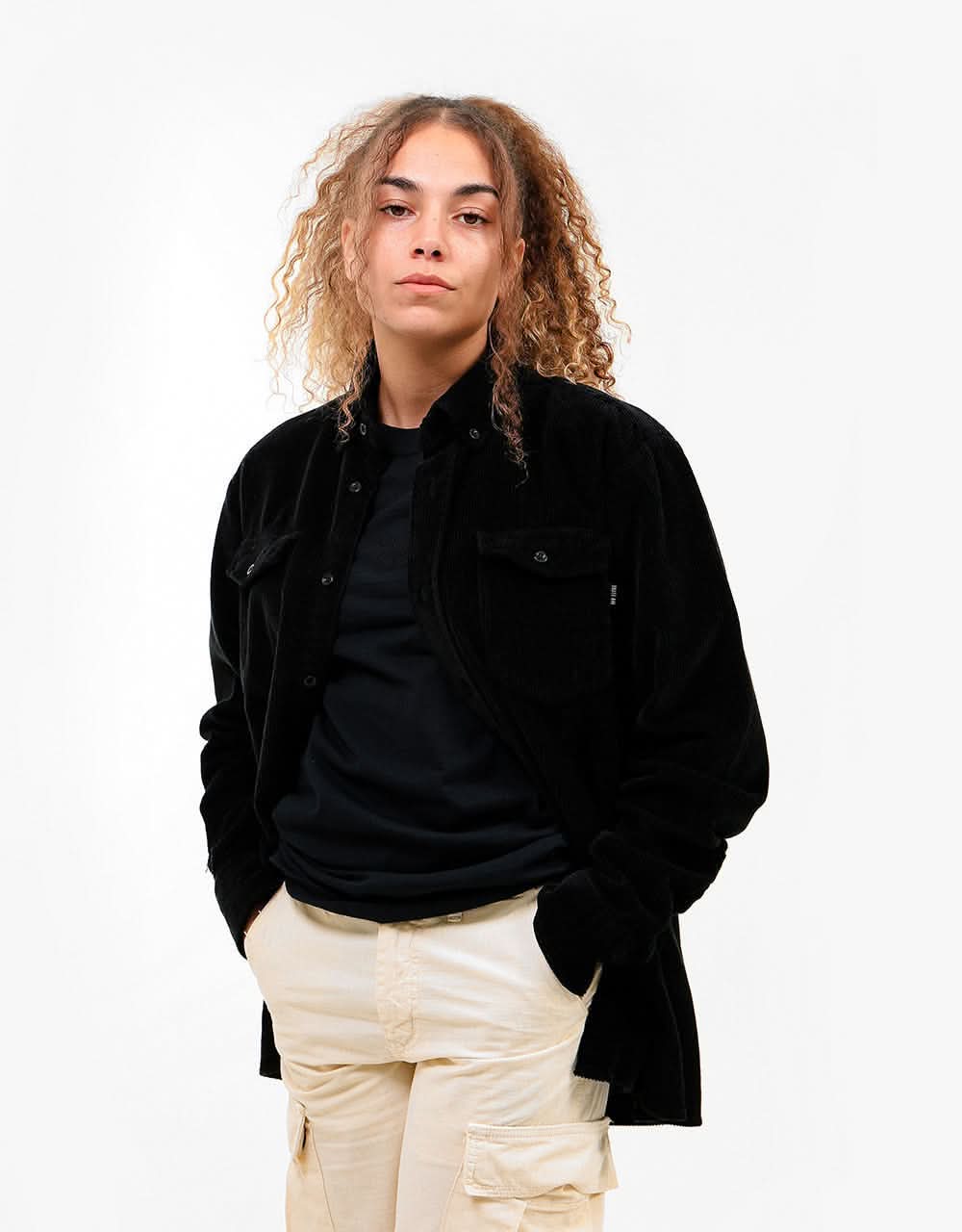 Route One Big Wale Cord Shirt - Black - Image 5