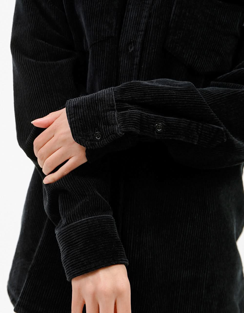 Route One Big Wale Cord Shirt - Black - Image 7