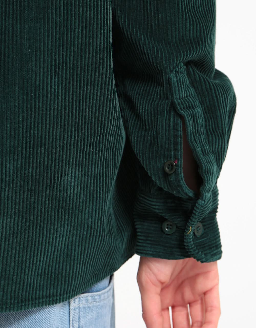 Route One Big Wale Cord Shirt - Forest Green - Image 9