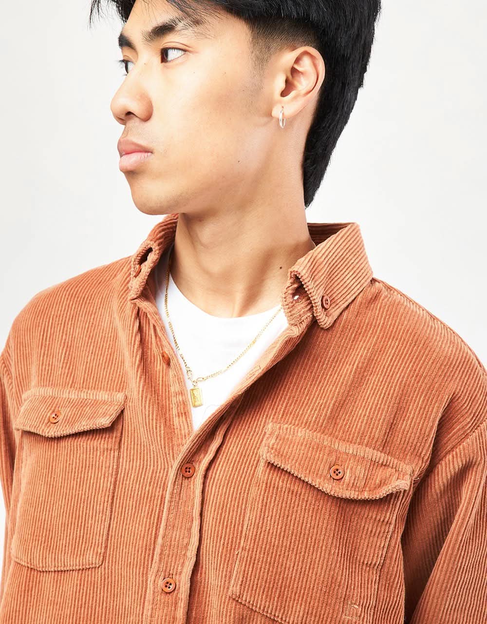 Route One Big Wale Cord Shirt - Gingerbread - Image 4