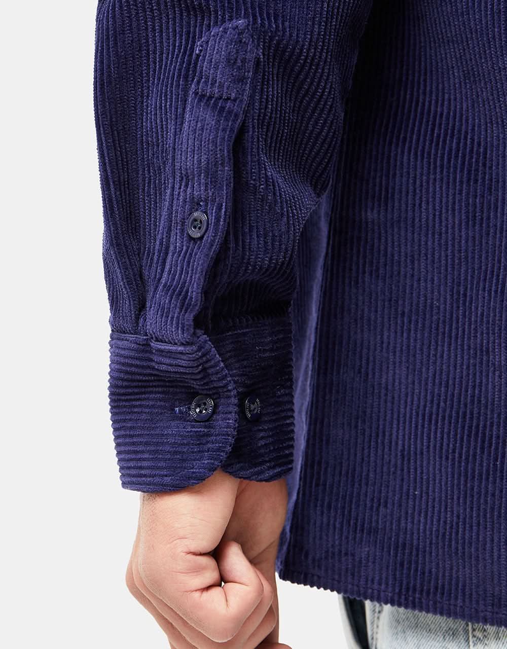 Route One Big Wale Cord Shirt - Navy - Image 3