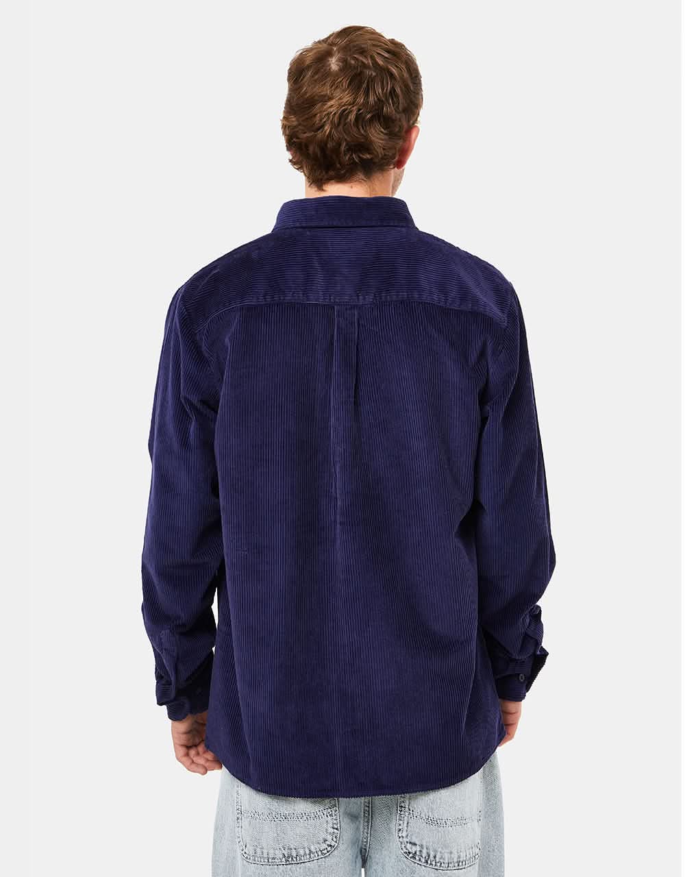 Route One Big Wale Cord Shirt - Navy - Image 4