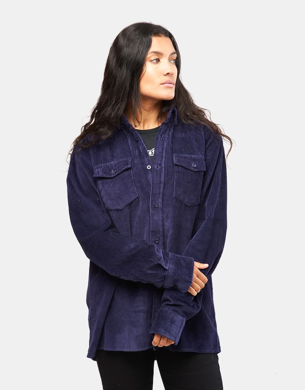 Route One Big Wale Cord Shirt - Navy - Image 7