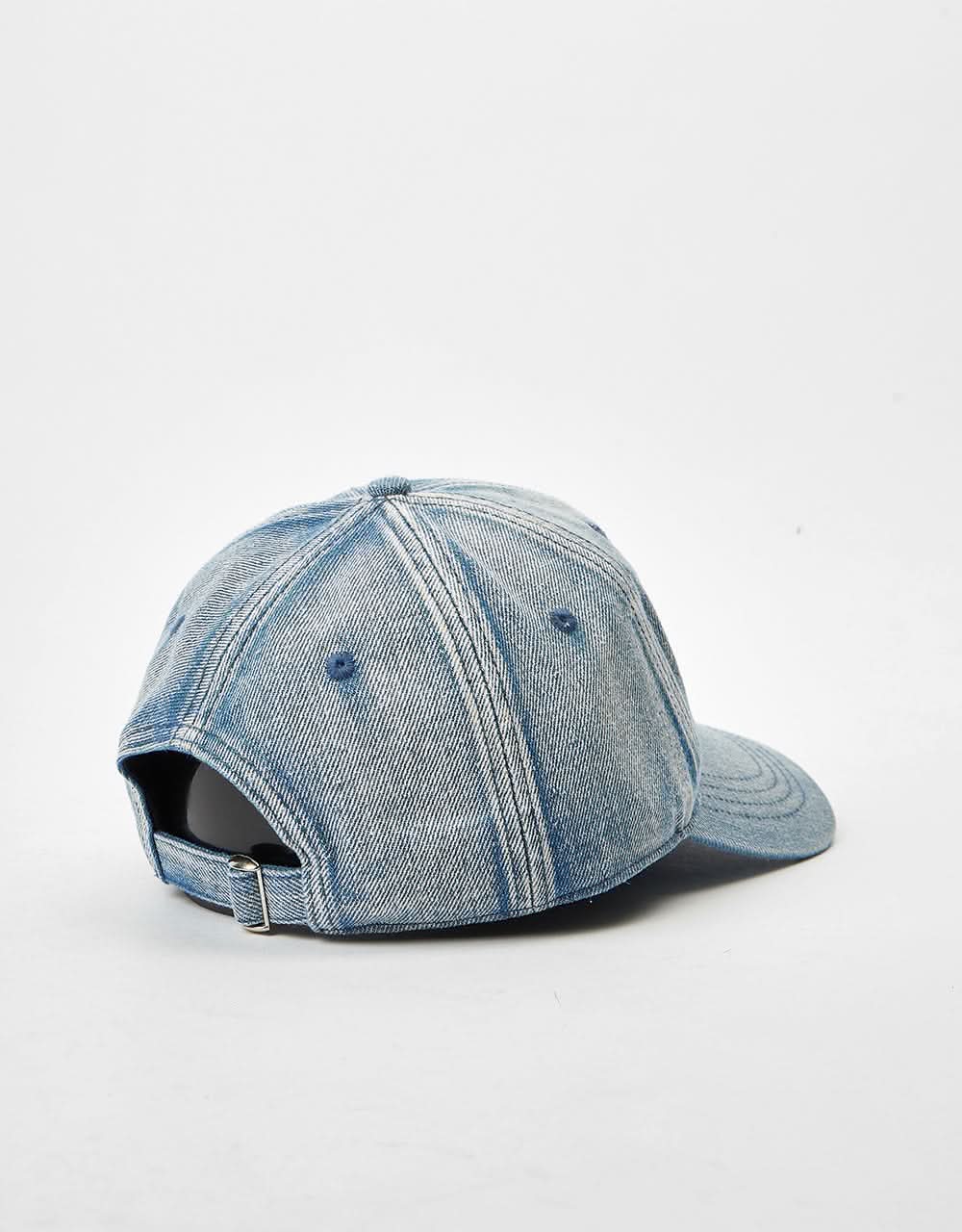 Route One Bleached Denim Dad Cap - Light Blue Denim - Image 2
