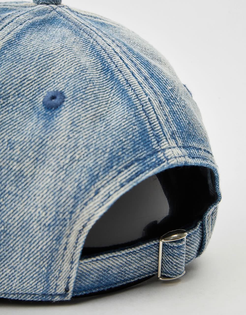 Route One Bleached Denim Dad Cap - Light Blue Denim - Image 3
