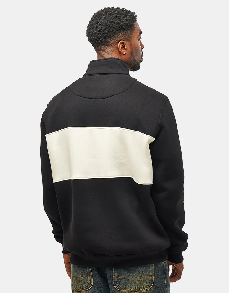 Route One Blocked 1/4 Zip Sweat - Black/Natural - Image 2