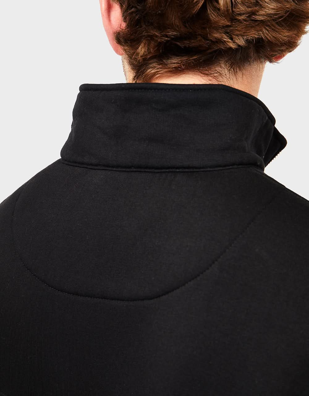 Route One Blocked 1/4 Zip Sweat - Black/Navy - Image 4
