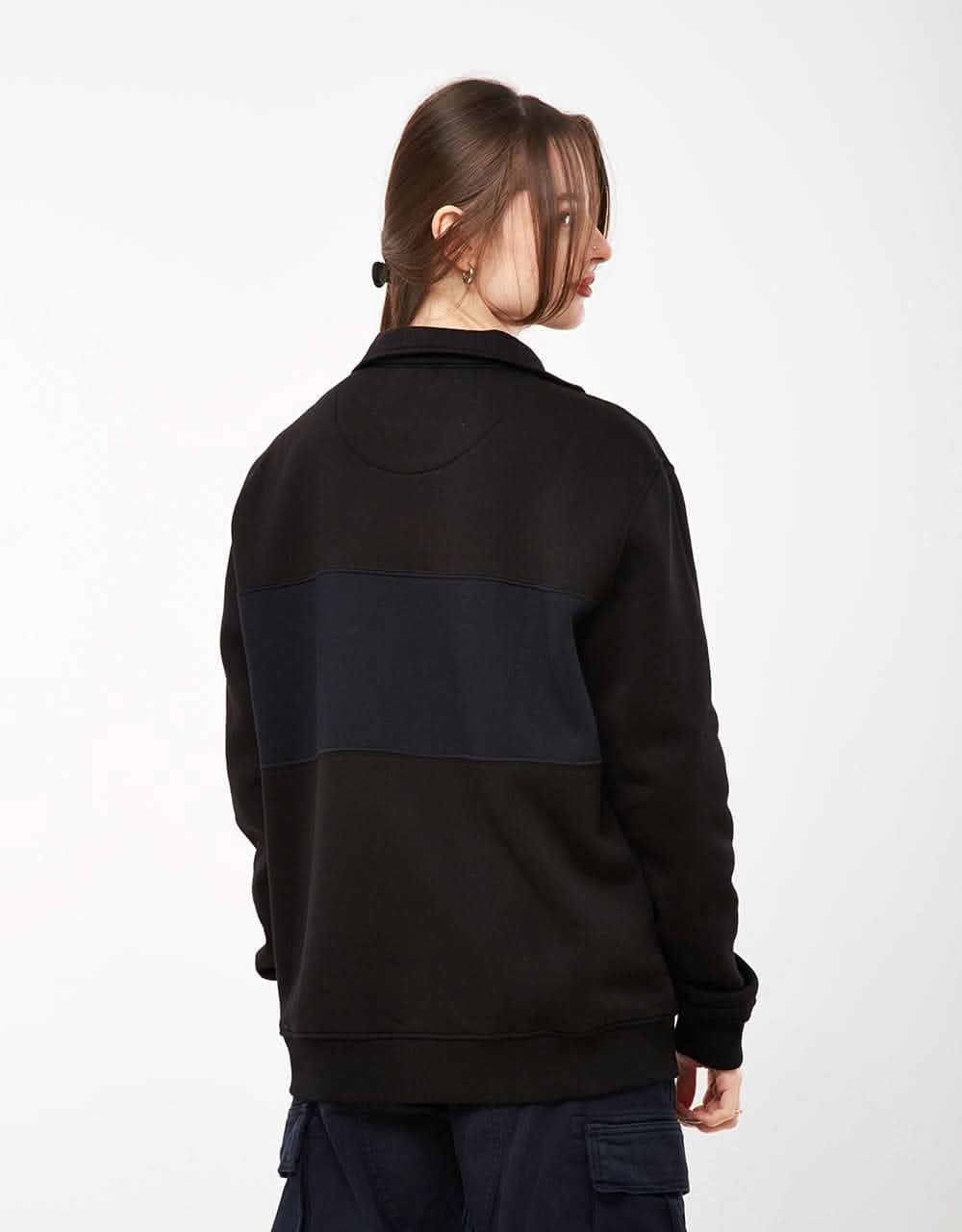 Route One Blocked 1/4 Zip Sweat - Black/Navy - Image 6