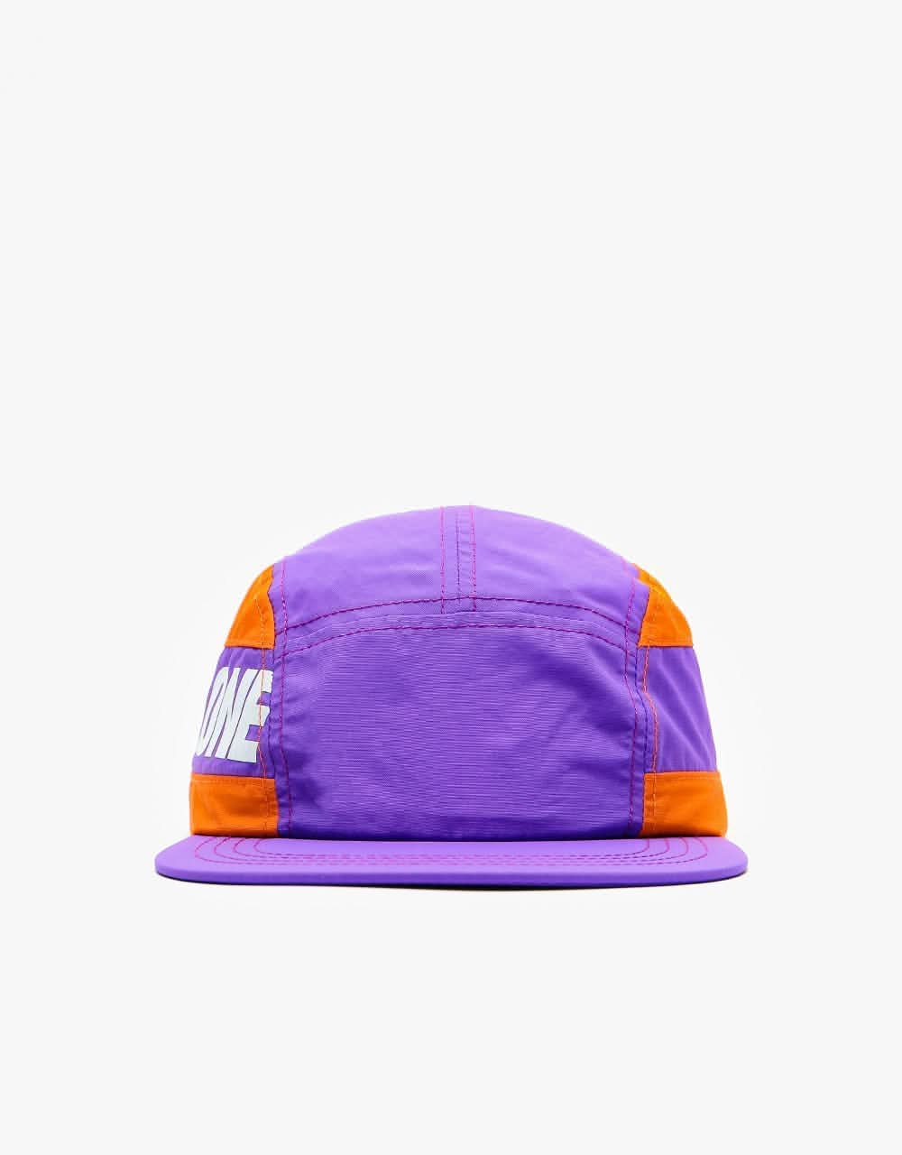 Route One Blocked 5 Panel Cap - Lavender/White/Blazing Orange - Image 4