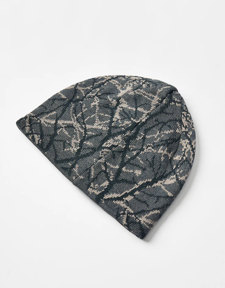 Route One Branch Camo Recycled Cuffless Beanie - Dark Grey - Image 3