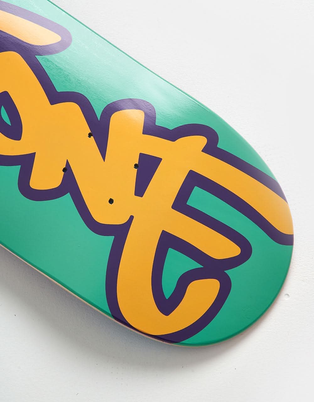 Route One Bricks Tag Skateboard Deck - Green/Orange - Image 3