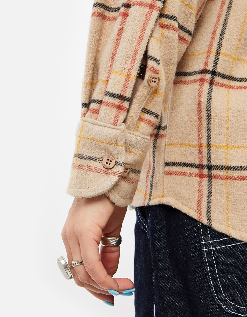 Route One Brockway Flannel Shirt - Sand - Image 9