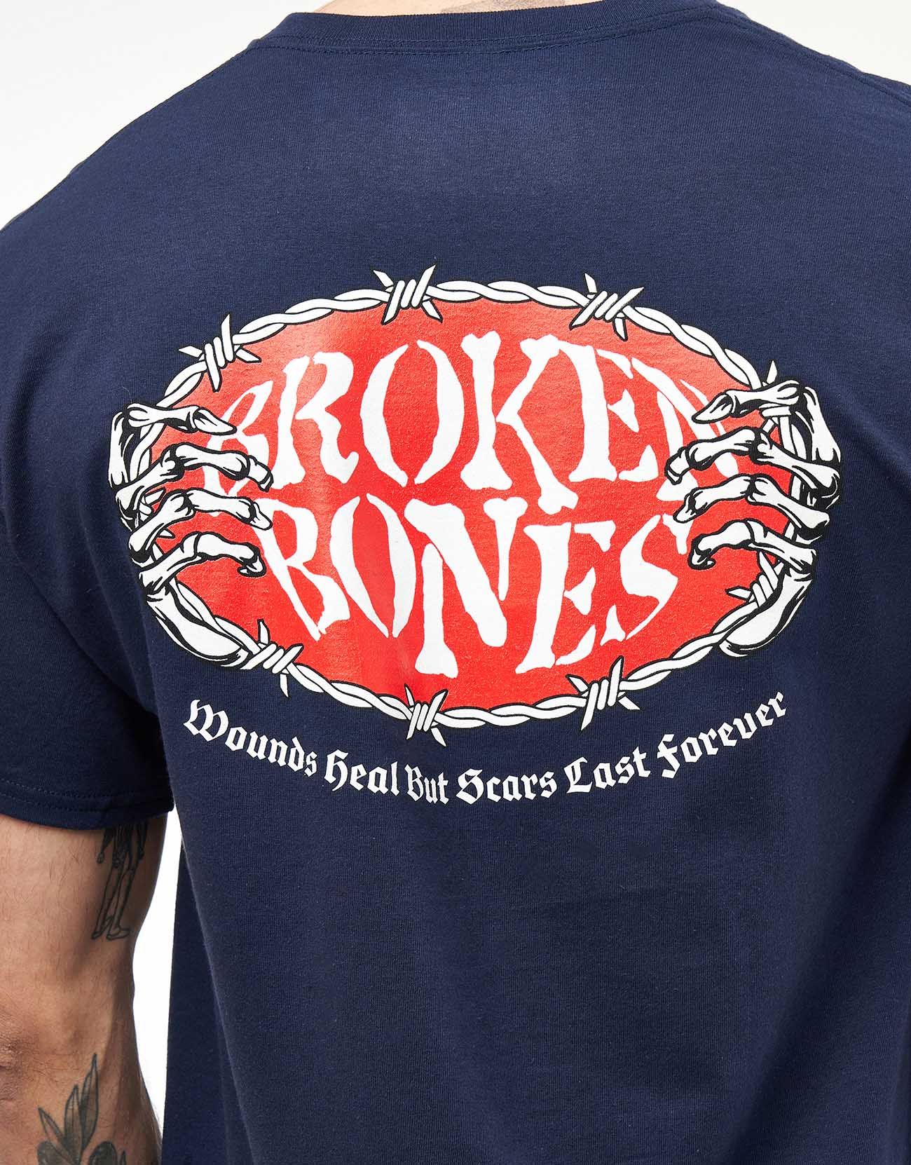 Route One Broken Bones T-Shirt - Navy - Image 4