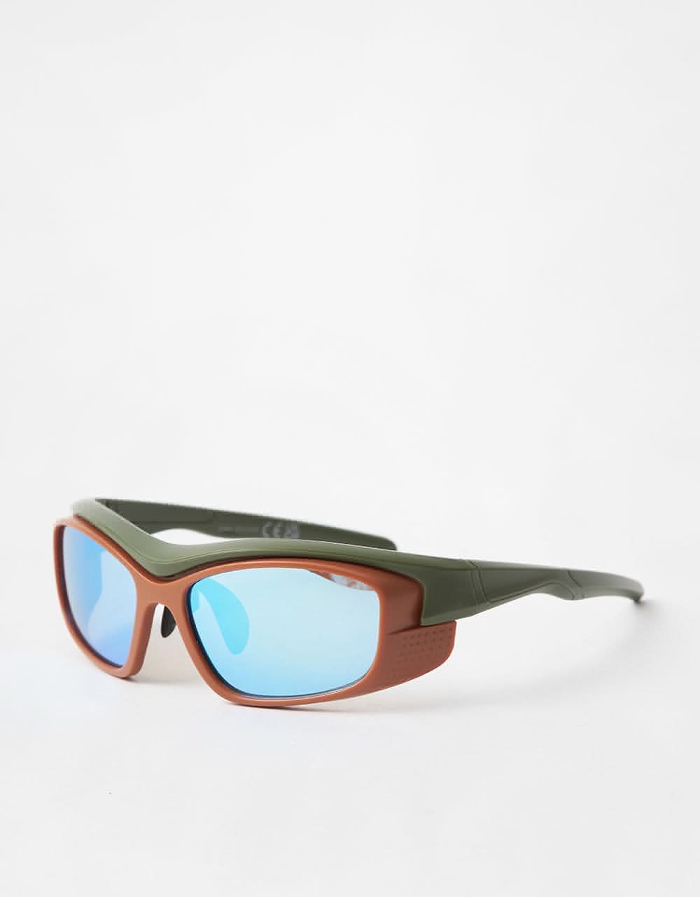 Route One Buggin' Sunglasses - Green/Brown/Blue Mirror - Image 2