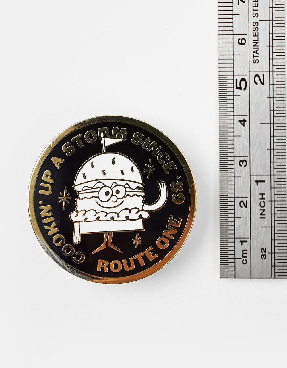 Route One Burger Pin - Gold - Image 2