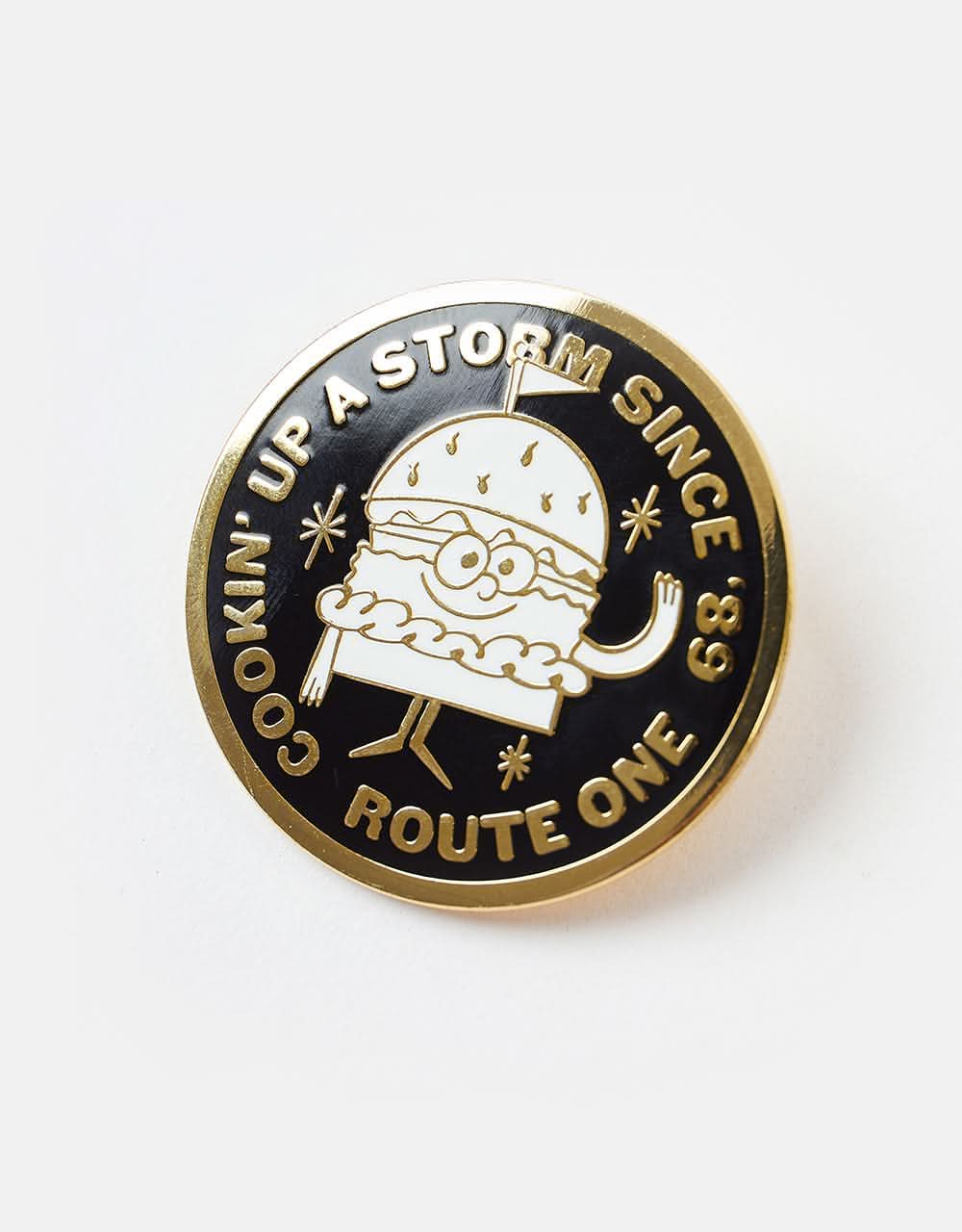 Route One Burger Pin - Gold - Image 3
