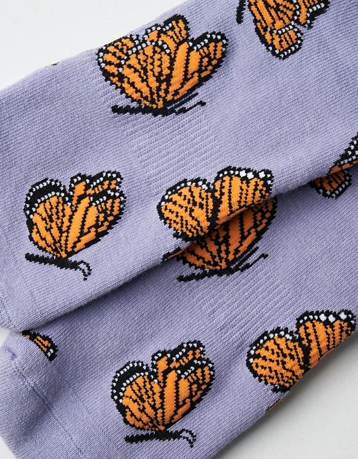Route One Butterflies Crew Socks - Purple - Image 4