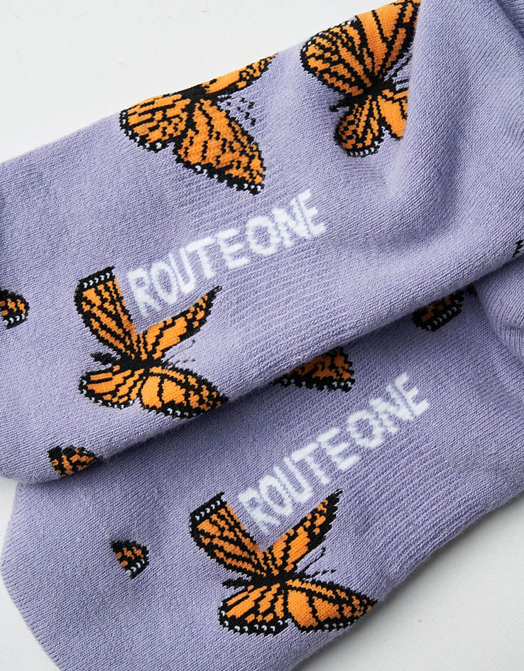 Route One Butterflies Crew Socks - Purple - Image 5