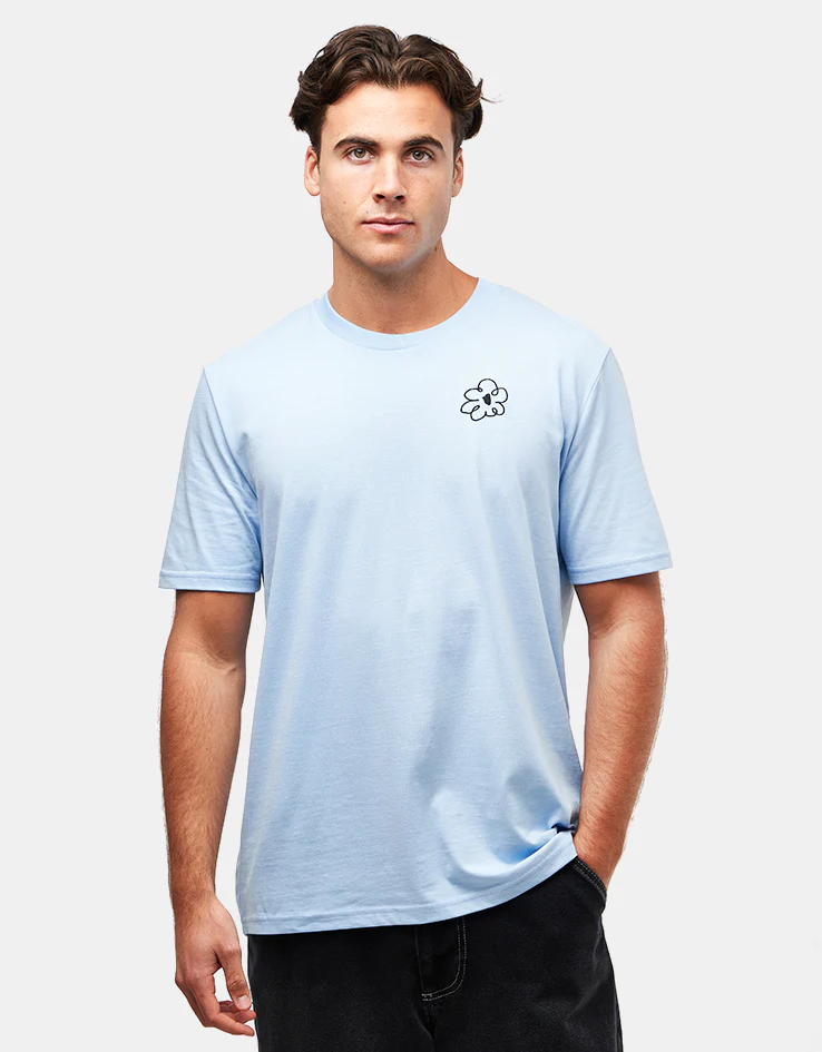 Route One Buzzin Organic T-Shirt - Blue Soul - Image 2
