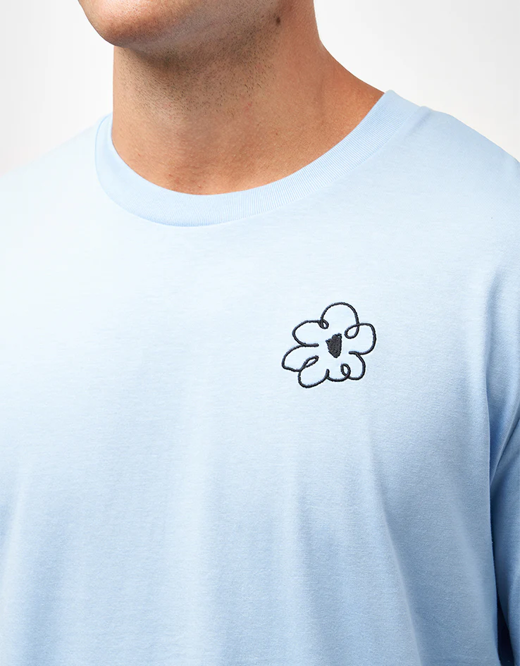 Route One Buzzin Organic T-Shirt - Blue Soul - Image 4
