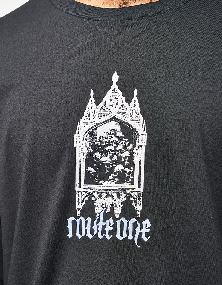 Route One Carved Organic L/S T-Shirt - Black - Image 4
